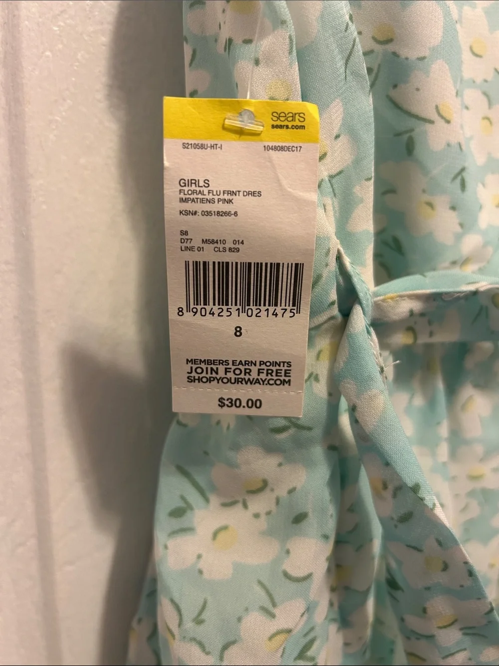 Sears Mint Floral Ruffle Sundress